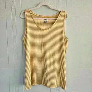 Old Navy Plus Yellow and White Striped Cotton Modal Tank Top Size 2X EUC